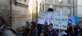 Rennes, manifestation à brouettes, ogm, Monsanto