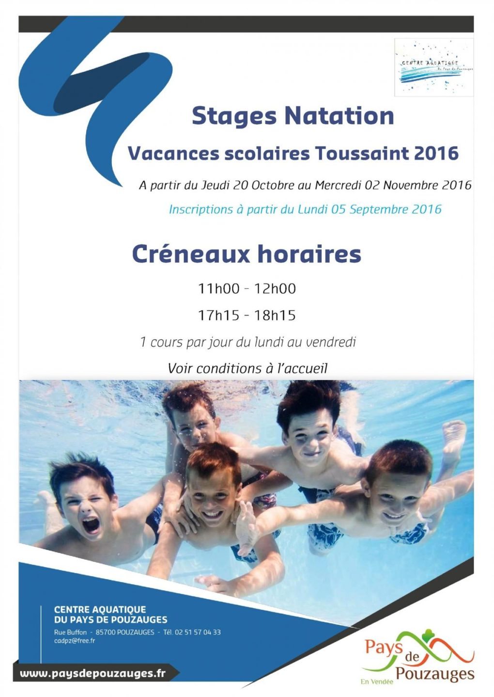 Centre aquatique du Pays de Pouzauges, stages vacances ... - Unidivers