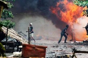 Des centaines de maisons ont été incendiées ce week-end, lors d'affrontements religieux entre les bouddhistes rakhines et les musulmans rohingyas.Crédits photo : STAFF/Reuters