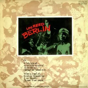"Berlin" pochette - Lou Reed