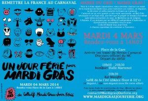 carnaval, mardi gras, jour férié, rennes, 2014