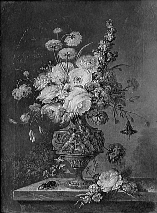 MNR 869, vase de fleurs, Anonyme Ecole française Ancienne attribution : Riche Adèle , Vallayer-Coster ; Claudot Jean-Baptiste, 18ème siècle