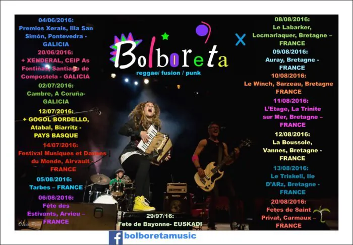 En attendant l'album en 2017, 2ème tournée française pour Bolboreta
