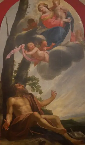 Simon Vouet, Apparition de la Vierge et de l’Enfant Jésus à Saint Antoine