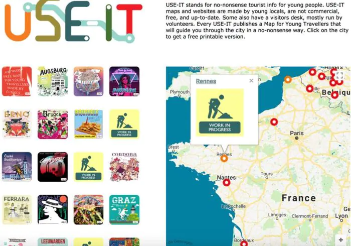 Use it Rennes carte gratuite par les locaux pour les voyageurs étrangers