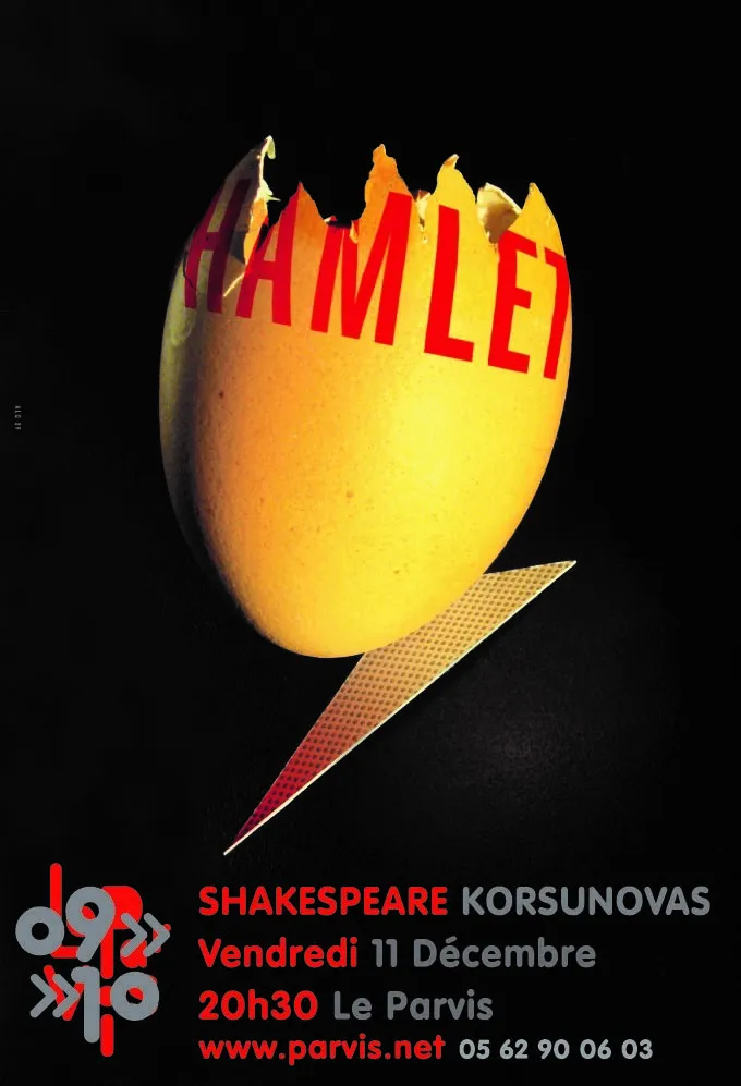 Hamlet affiche Alain Le Quernec Shakespeare Korsunovas le Parvis