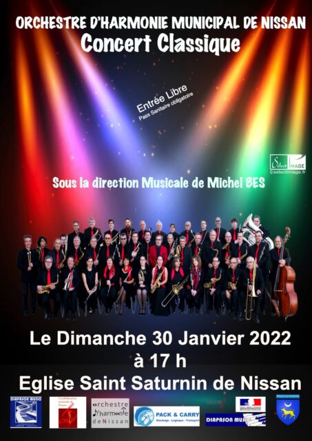 CONCERT ORCHESTRE D'HARMONIE MUNICIPAL DE NISSAN Nissan-lez-Enserune   2022-01-30