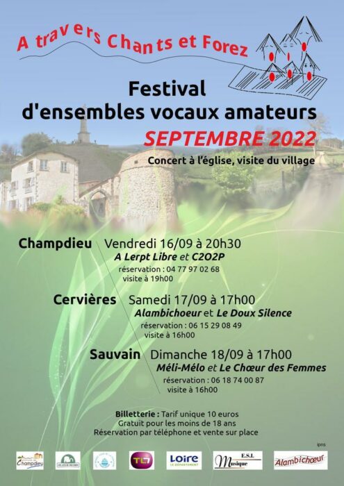 Festival d'ensembles vocaux amateurs "A travers chants et Forez" Église de Champdieu Champdieu