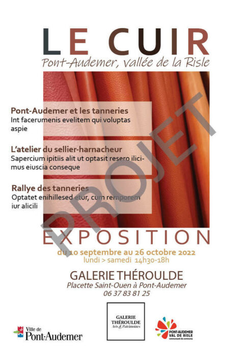 Exposition sur le cuir et les tanneries Galerie Théroulde Pont-Audemer