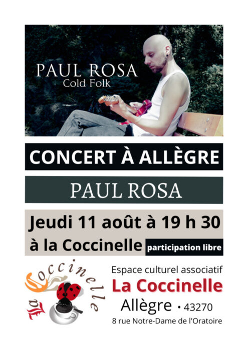 Concert à Allègre • Paul Rosa Café associatif la Coccinelle Allègre