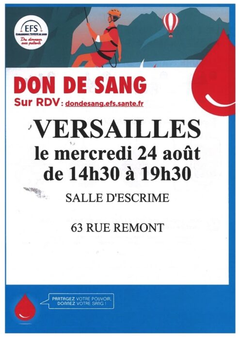 DON DE SANG Centre sportif Jean-Marc Fresnel Versailles