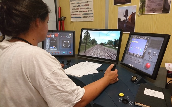 Découverte de la conduite d’un train TER sur un simulateur. Site SNCF de Pontlieue Le Mans
