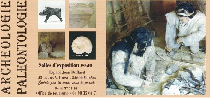 Visite des salles d'archéologie et de paléontologie Valreas Espace Jean Duffard cours Victor Hugo Valréas
