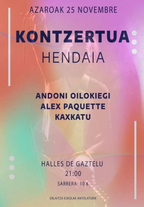 Concerts - Andoni Oilokiegi + Alex Paquette + Kaxkatu Hendaye   2022-11-25