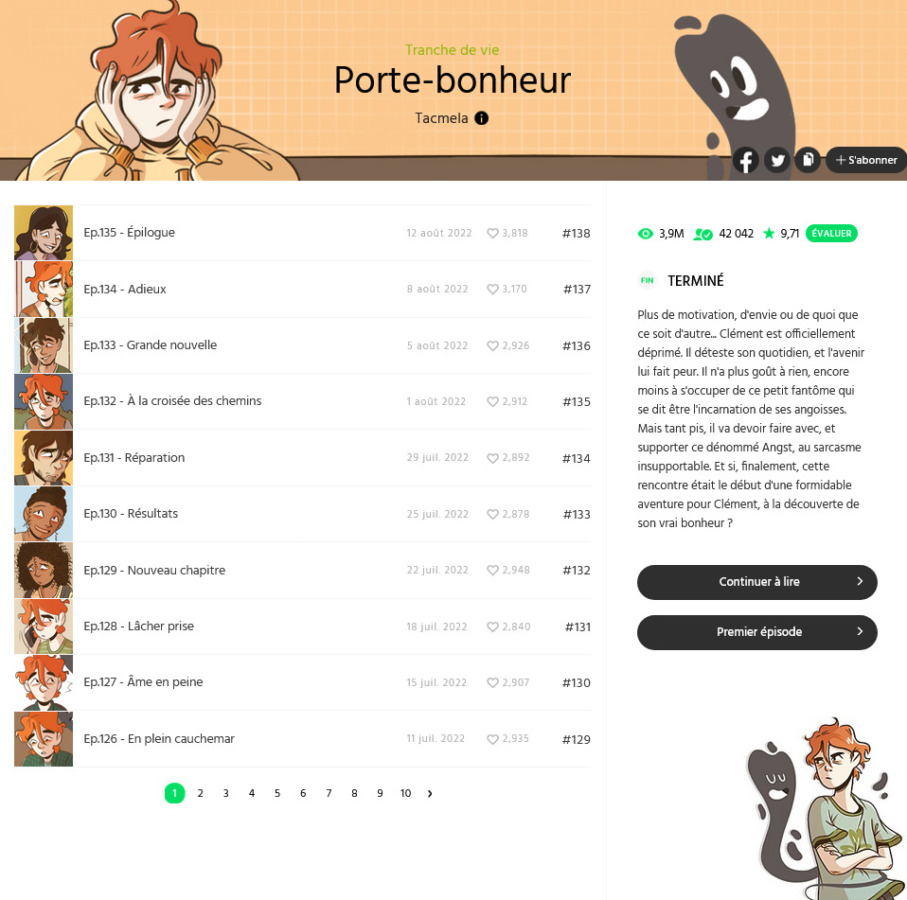 Porte-Bonheur Tacméla webtoon