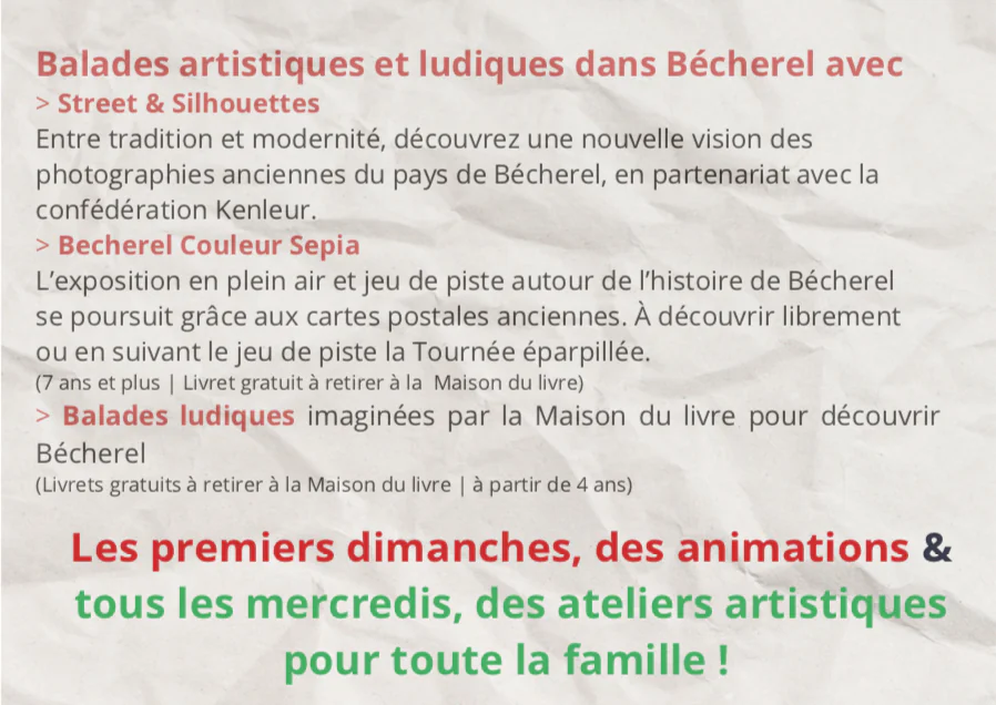 Programme été maison du livre Bécherel