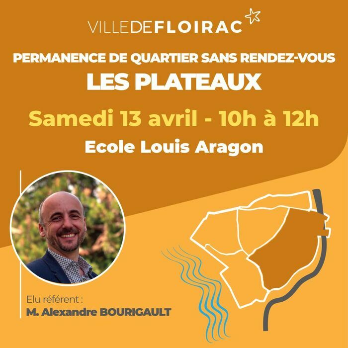 Les Plateaux : Permanence élu de quartier École Aragon Floirac