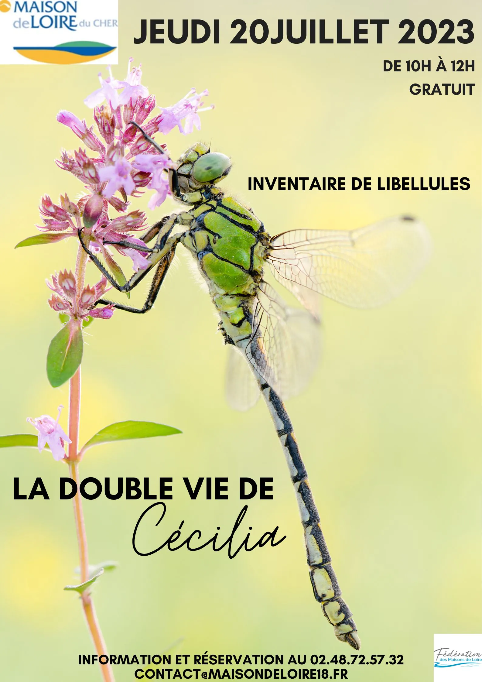 La double vie de Cécilia : découverte et inventaire des libellules