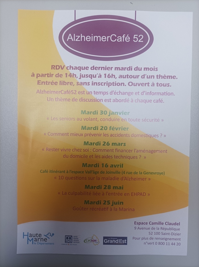 Alzheimer Café Espace Camille Claudel Éclaron-Braucourt-Sainte-Livière