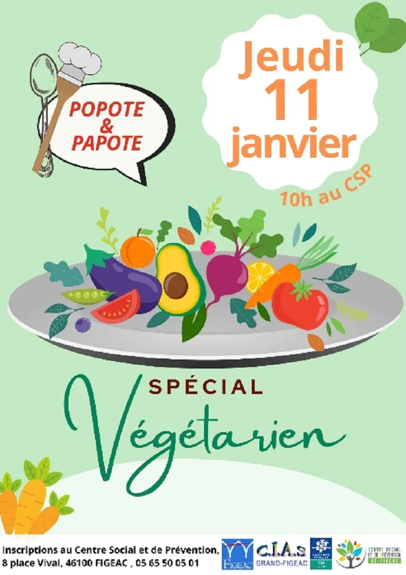 Atelier Cuisine "Popote et Papote: cuisine végétarienne"