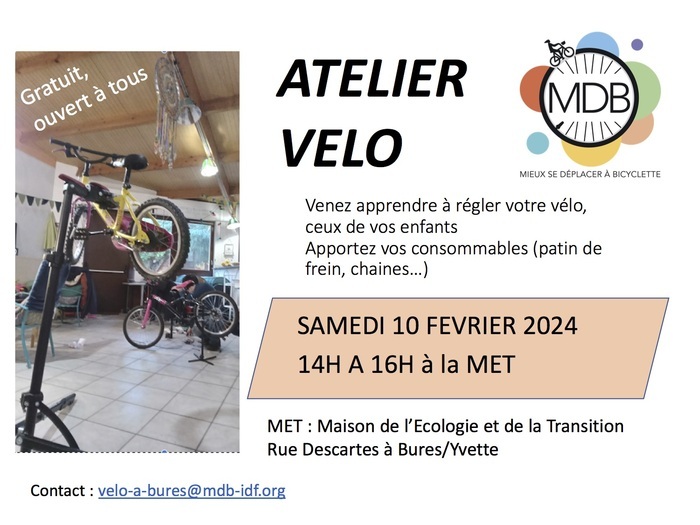 Atelier réglage vélo Maison de l’Écologie et de la Transition Bures-sur-Yvette