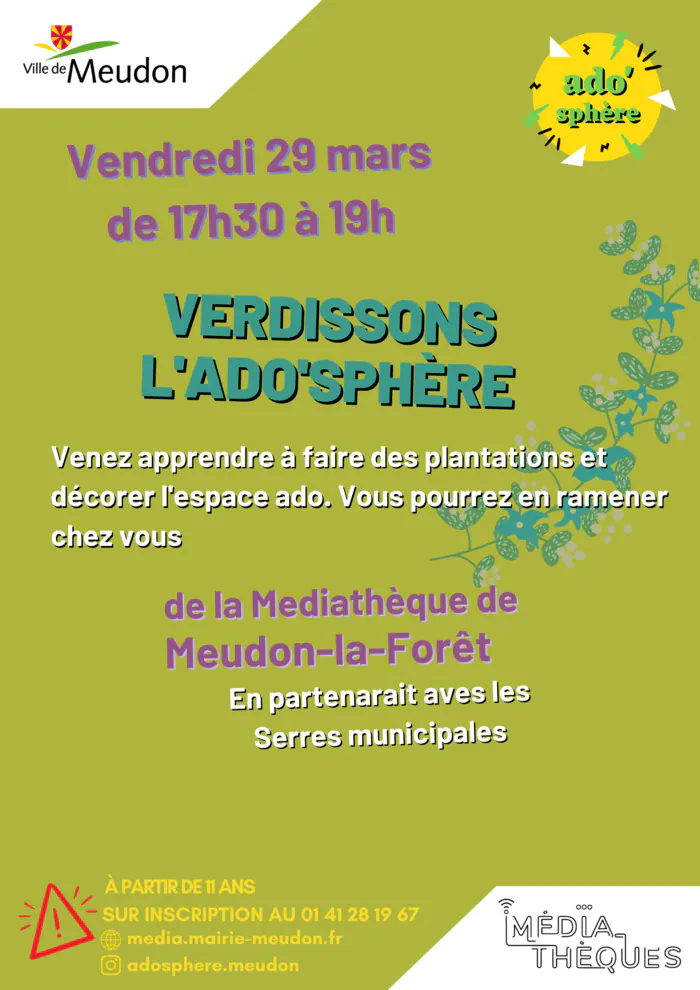 Ado'Sphère : Plantations Médiathèque de Meudon-la-Forêt Meudon