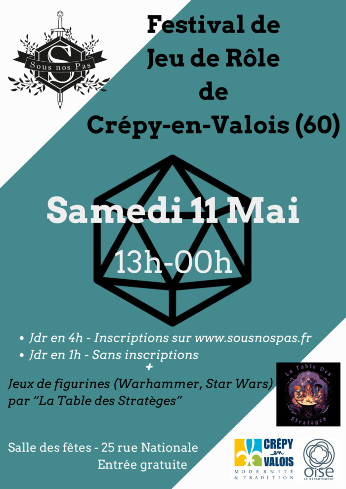 3e Festival du Jeu de Rôle de Crepy-en-Valois (60-Oise) Salle des fetes Crépy-en-Valois