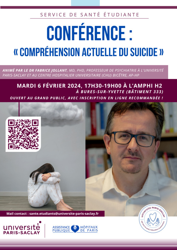 Compréhension actuelle du suicide Bâtiment 333 - Faculté des Sciences de l'Université Paris-Saclay Bures-sur-Yvette