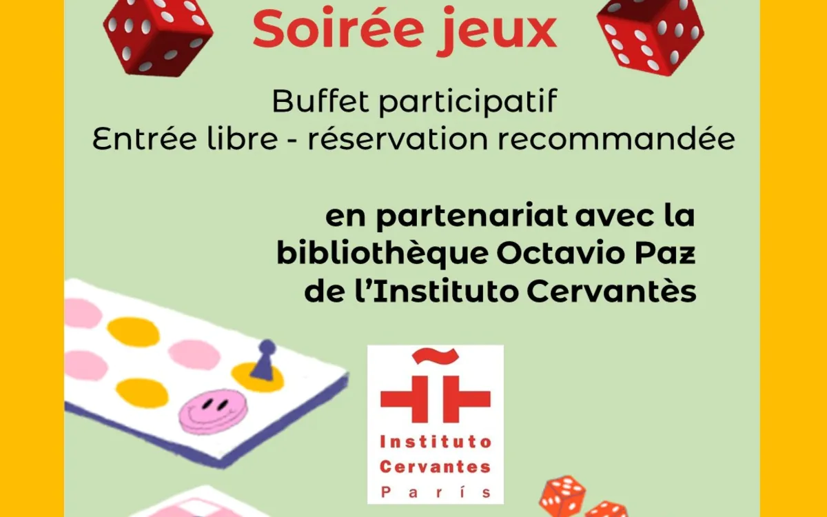 Soirée jeux à la bibliothèque Buffon - avec la bibliothèque de l'Instituto Cervantès Bibliothèque Buffon Paris