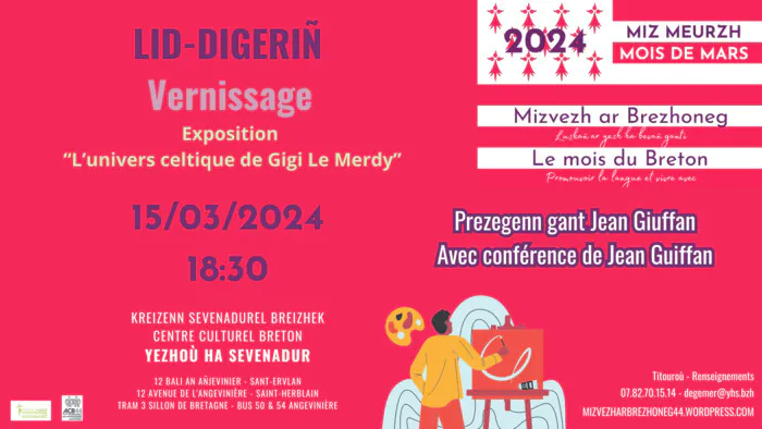 Vernissage de l'exposition "L'univers celtique de Gigi le Merdy" Centre culturel Breton Yezhoù ha Sevenadur Saint-Herblain