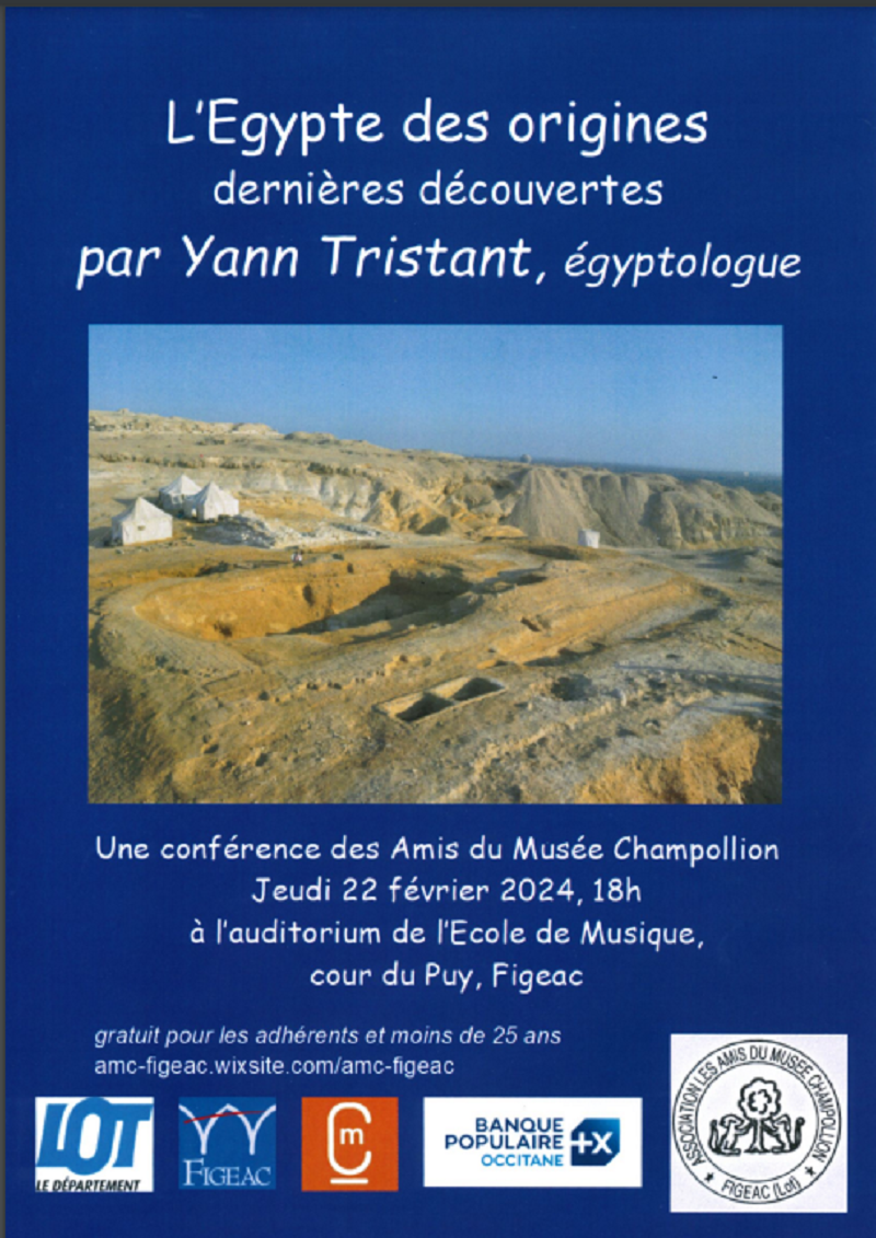 Conférence "l'Egypte des origines: dernières découvertes" à Figeac