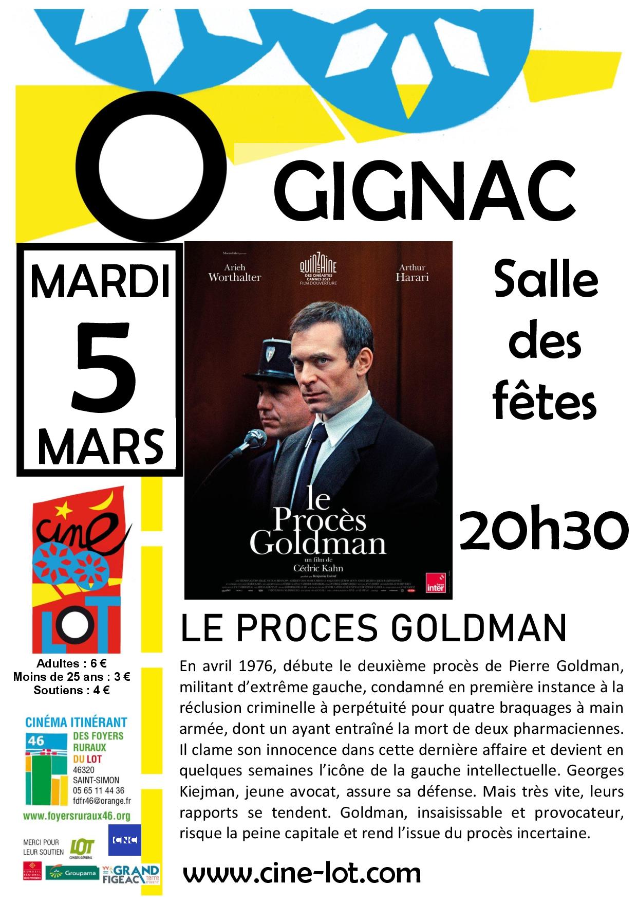 Cinéma “LE PROCÈS GOLDMAN” de Cédric Kahn