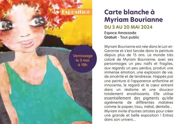 Exposition de peinture Myriam Bourianne