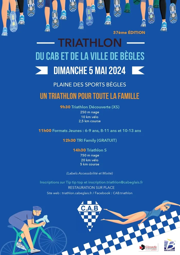 Triathlon du CA Béglais et de la ville de Bègles Plaine des sports Bègles