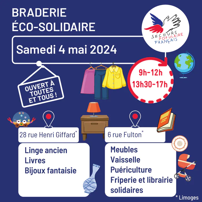 Braderie Éco-solidaire Secours Populaire 87 Dons Braderies Limoges