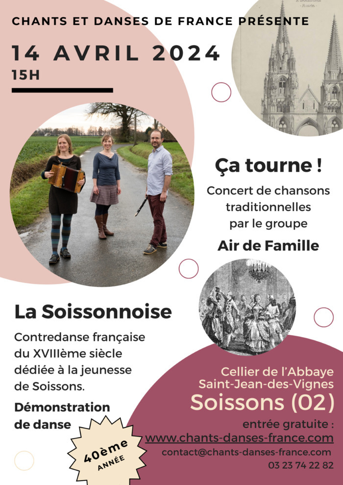 Démonstration de danse "La Soissonnoise" et Concert Cellier de l'Abbaye Saint Jean des Vignes