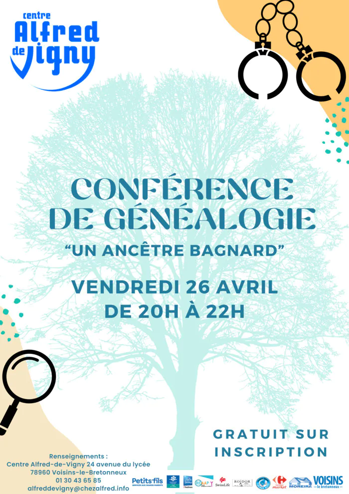 Conférence de généalogie Centre Social et Culturel Alfred-de-Vigny Voisins-le-Bretonneux