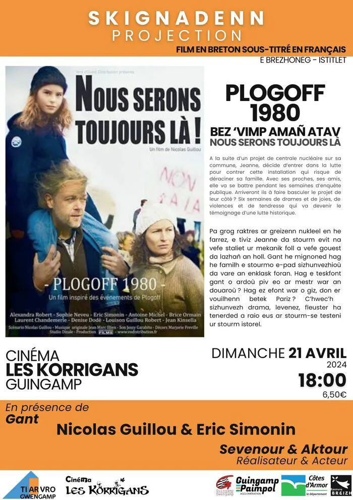 Projection du film en breton "Plogoff 1980" cinema les Korrigans Guingamp