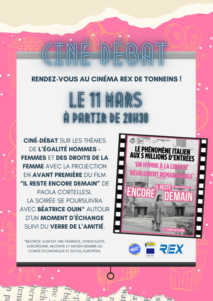 Ciné-débat sur le thème de l'égalité hommes-femmes Cinéma REX Tonneins Tonneins