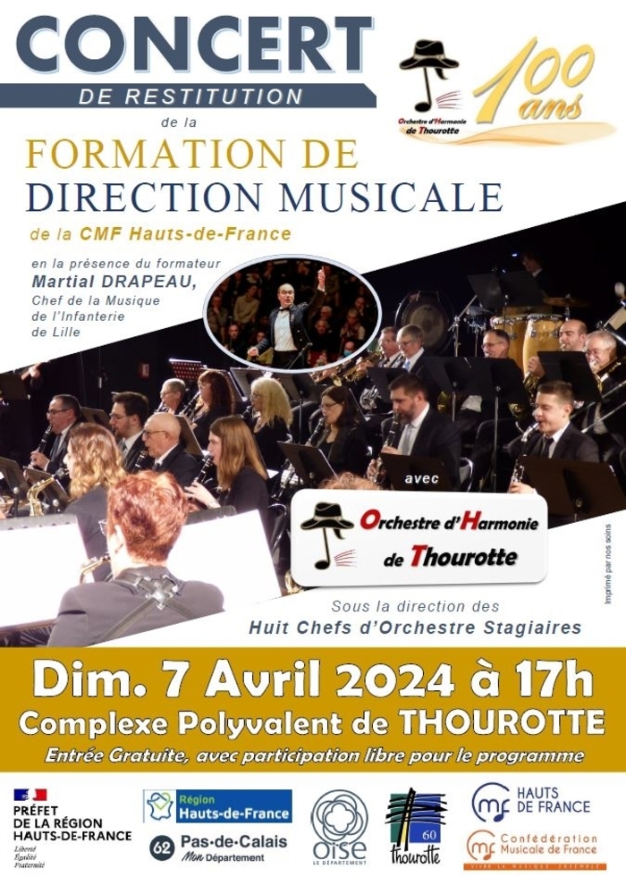 Concert de Restitution de la Formation de Direction Musicale organisée par la CMF Hauts-de-France Complexe Polyvalent Edouard Pinchon Thourotte