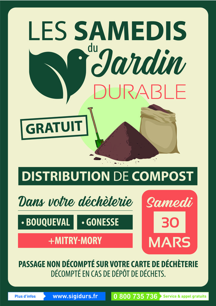 Distribution gratuite de compost avec les samedis du Jardin Durable Déchèterie de Mitry-Mory Mitry-Mory