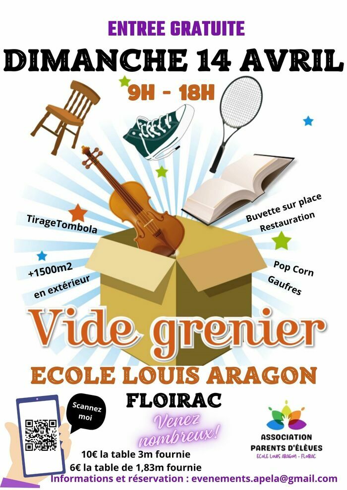 VIDE GRENIER ARAGON École Aragon Floirac