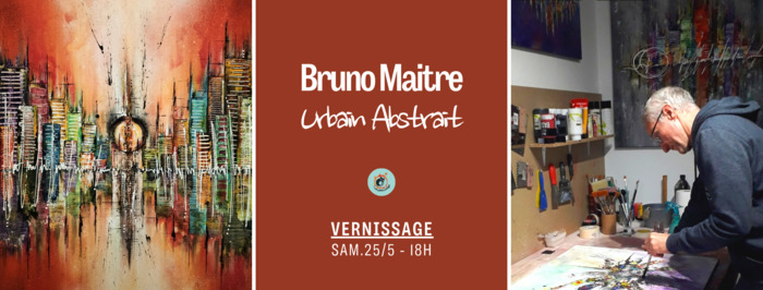 Vernissage de l'exposition de Bruno Maitre / "Urbain Abstrait" En Plein Virage Queaux
