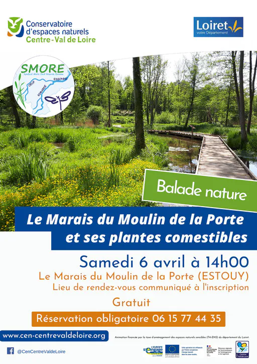 Balade nature Le Marais du Moulin de la Porte et ses plantes comestibles