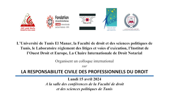 La responsabilité civile des professionnels du droit Faculté de droit et des sciences politiques de Tunis Tunis