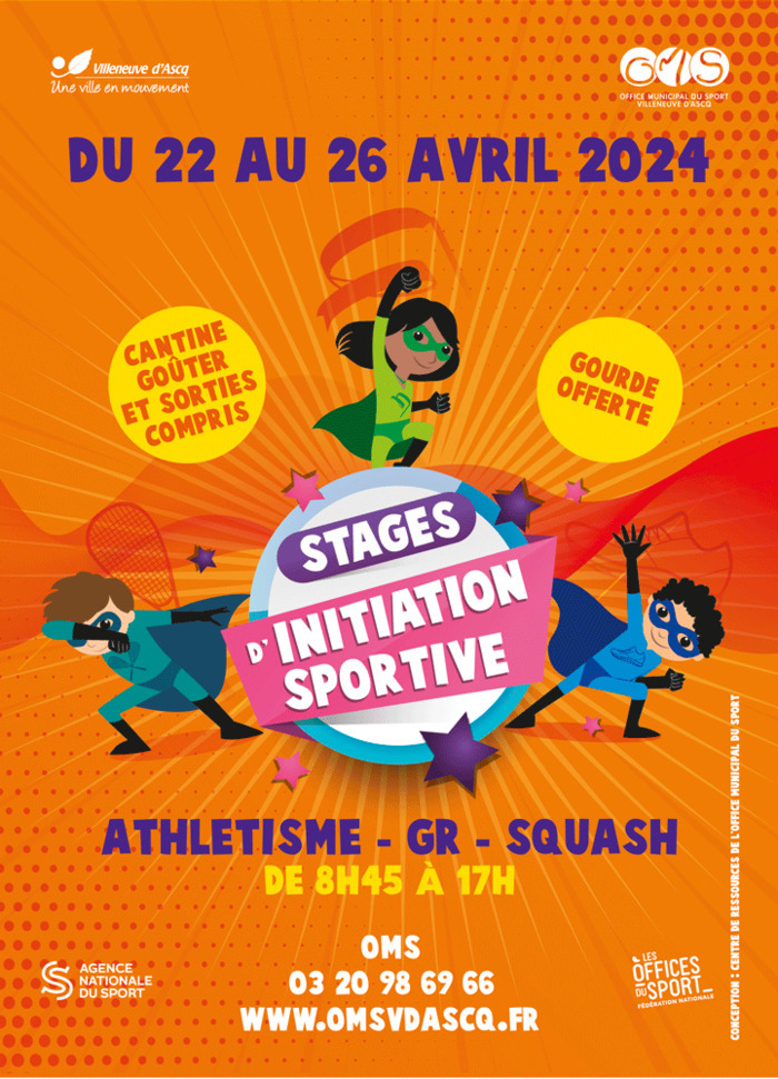 Stages d’initiation sportive du 22 au 26 avril 2024 Ferme Dupire Villeneuve-d'Ascq