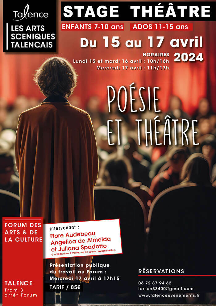 Stage de théâtre : Poésie et théâtre Forum des Arts et de la Culture Talence