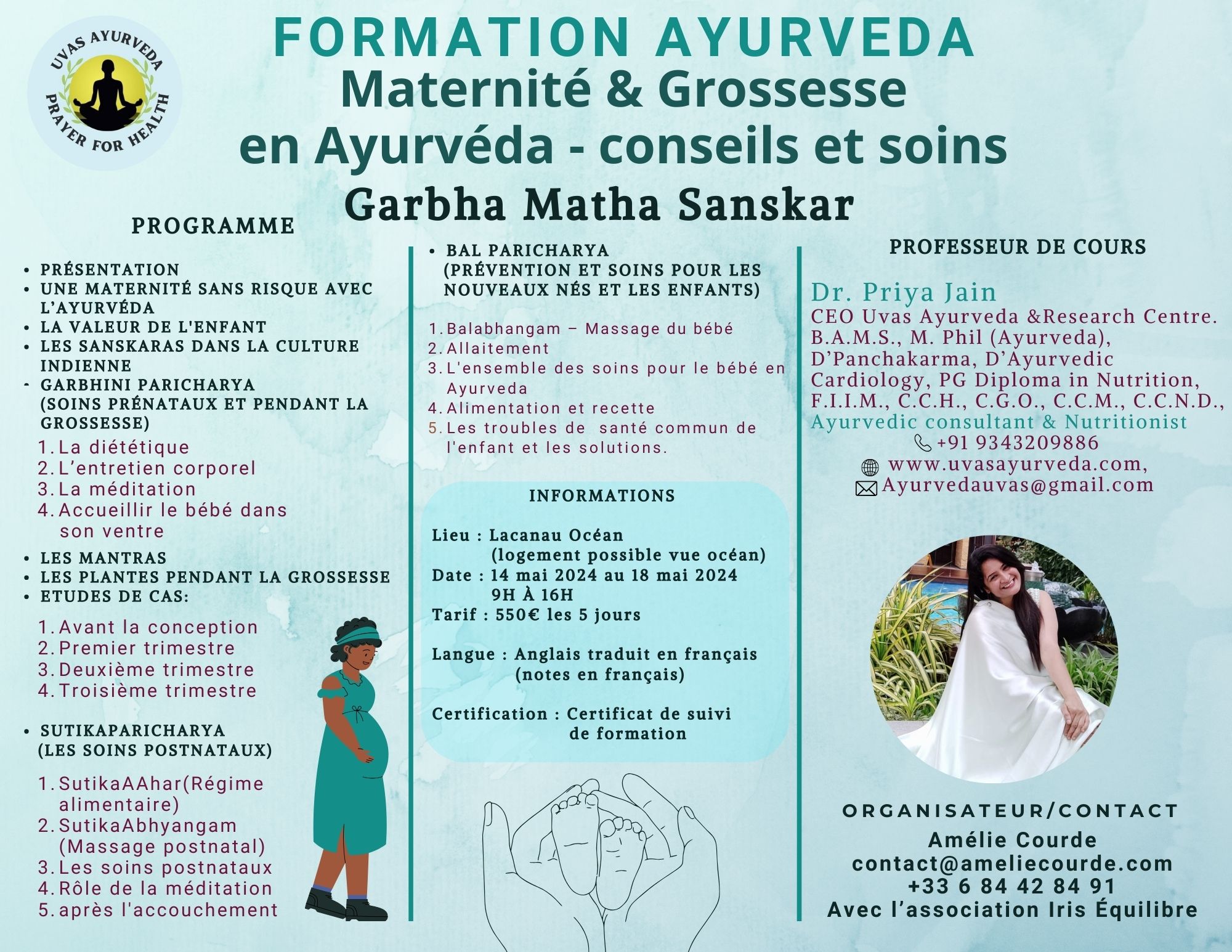 Formation en Ayurveda: conseil et soins autour de la grossesse et maternité sur inscription
