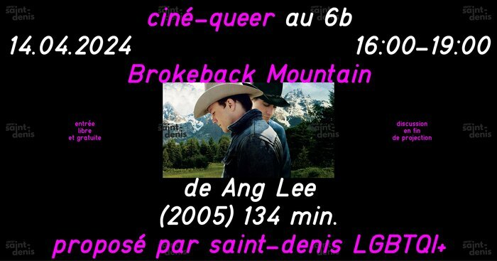 Ciné Queer - Projection du film Brokeback Mountain Le 6b Saint-Denis