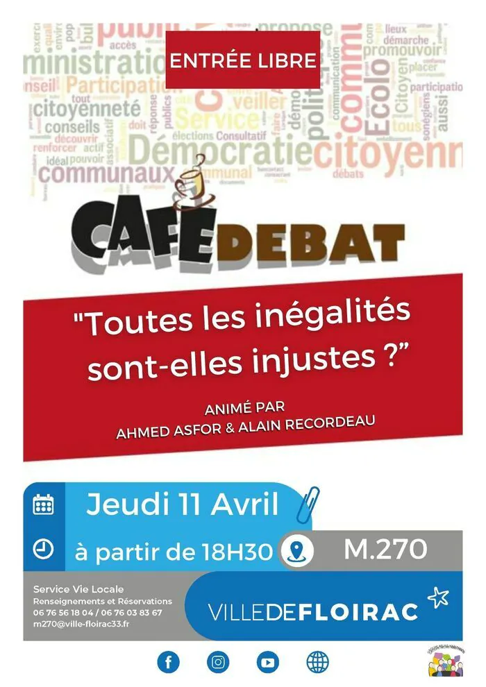 Café Débat "Toutes les inégalités sont-elles des injustices ?" M270 Carcassonne